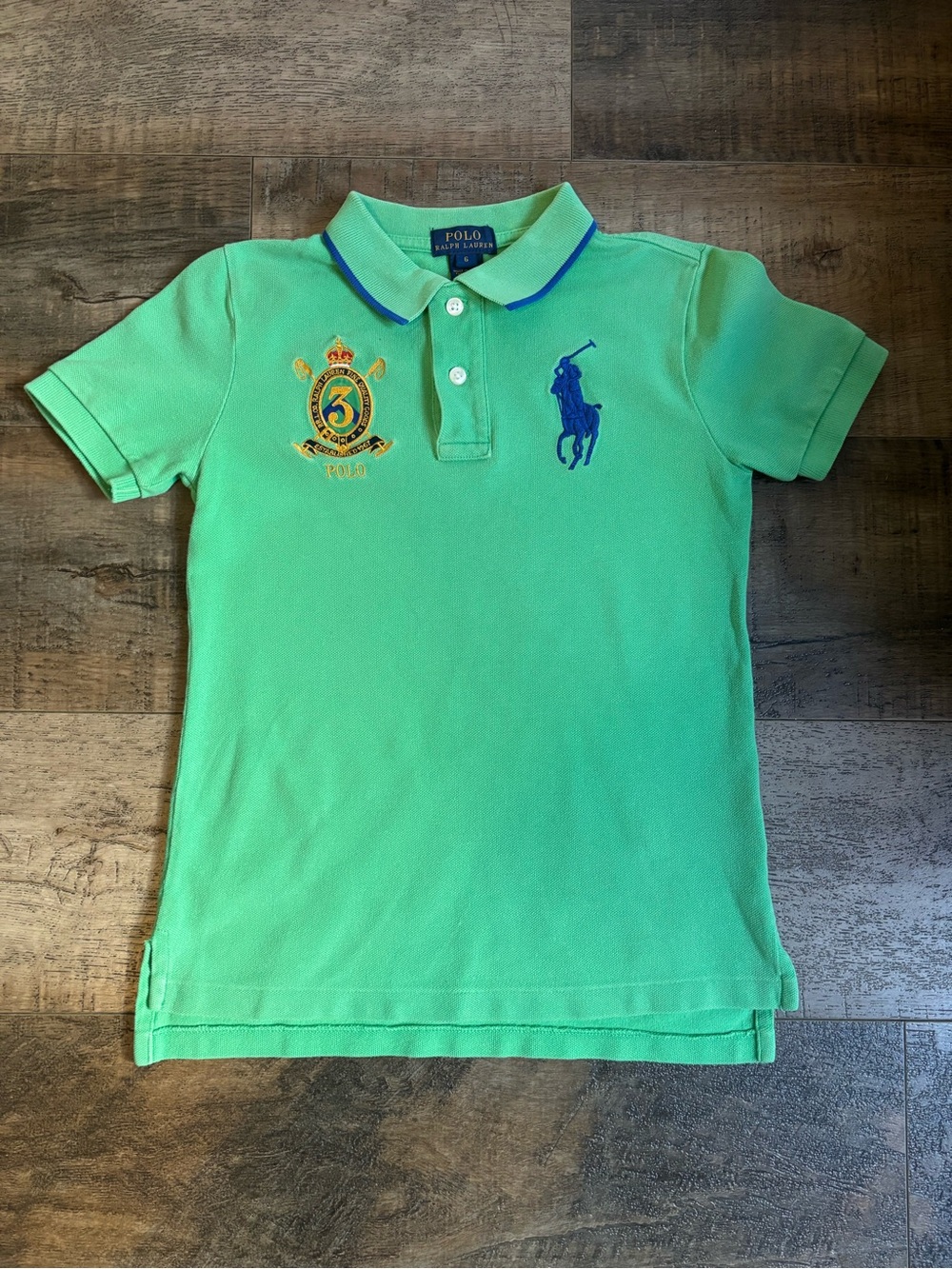 Polo by Ralph Lauren Boys' Mint Green Polo with Blue Pony & Gold Crest